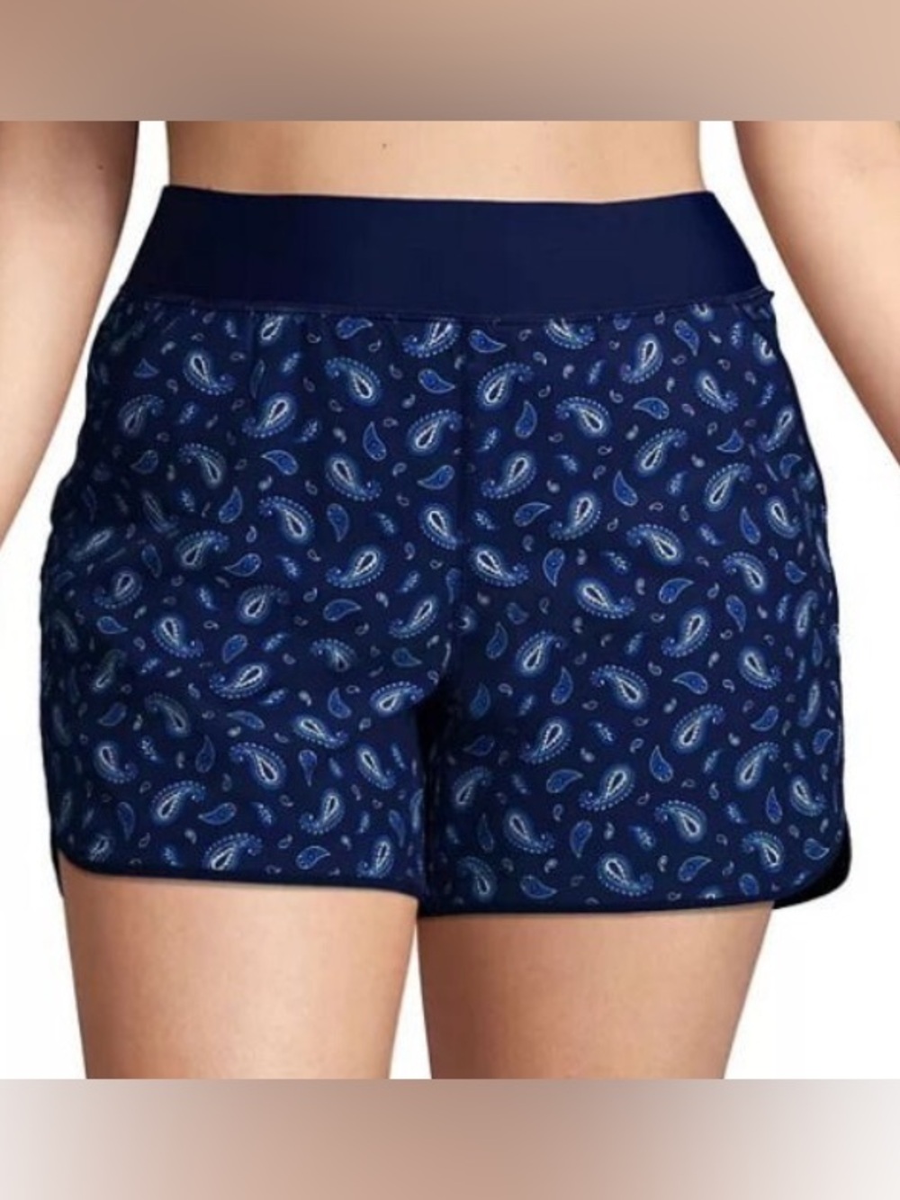 Lands' End - New - Deep Sea Navy Paisley Swim Shorts